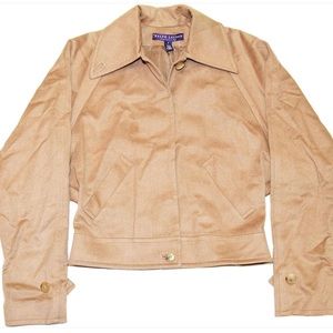 POLO RALPH LAUREN Purple Label Womens Beige Camel Hair Jacket Coat USA 10 $1998